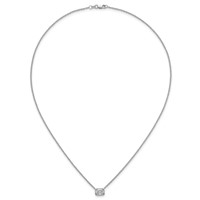 14K White Gold 1 Carat Certified Lab Grown Diamond VS+ F+ Radiant East-West Complete Bezel Set Necklace, 18" view 4