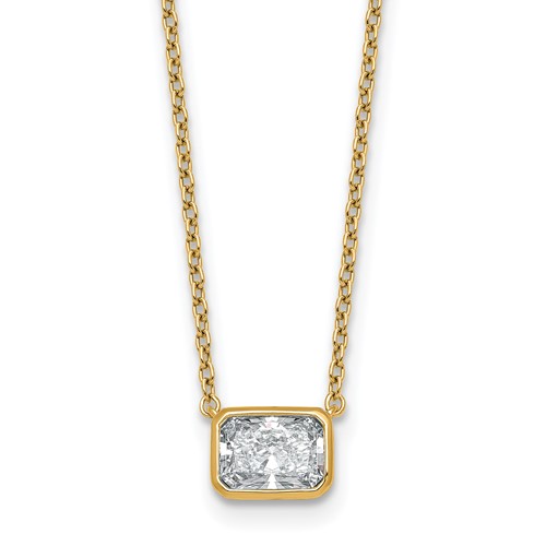14K Yellow Gold 1 Carat Radiant East-West Bezel Pendant Mounting