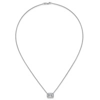 14K White Gold 3 Carat Certified Lab Grown Diamond VS+ F+ Radiant East-West Complete Bezel Set Necklace, 18" view 4