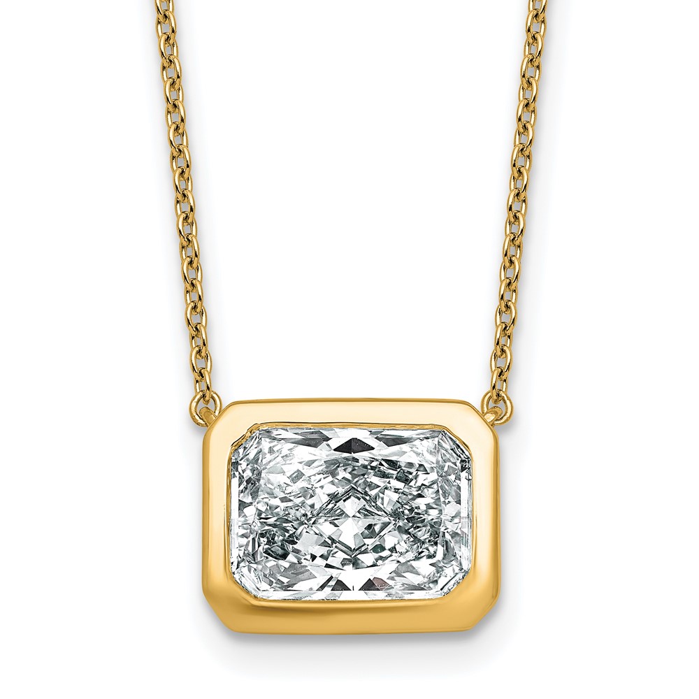 14K Yellow Gold 4 Carat Radiant East-West Bezel Pendant Mounting