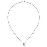 14K White Gold 1.50 Carat Certified Lab Grown Diamond VS+ F+ Pear Complete Bezel Set Solitaire Necklace, 18" view 4