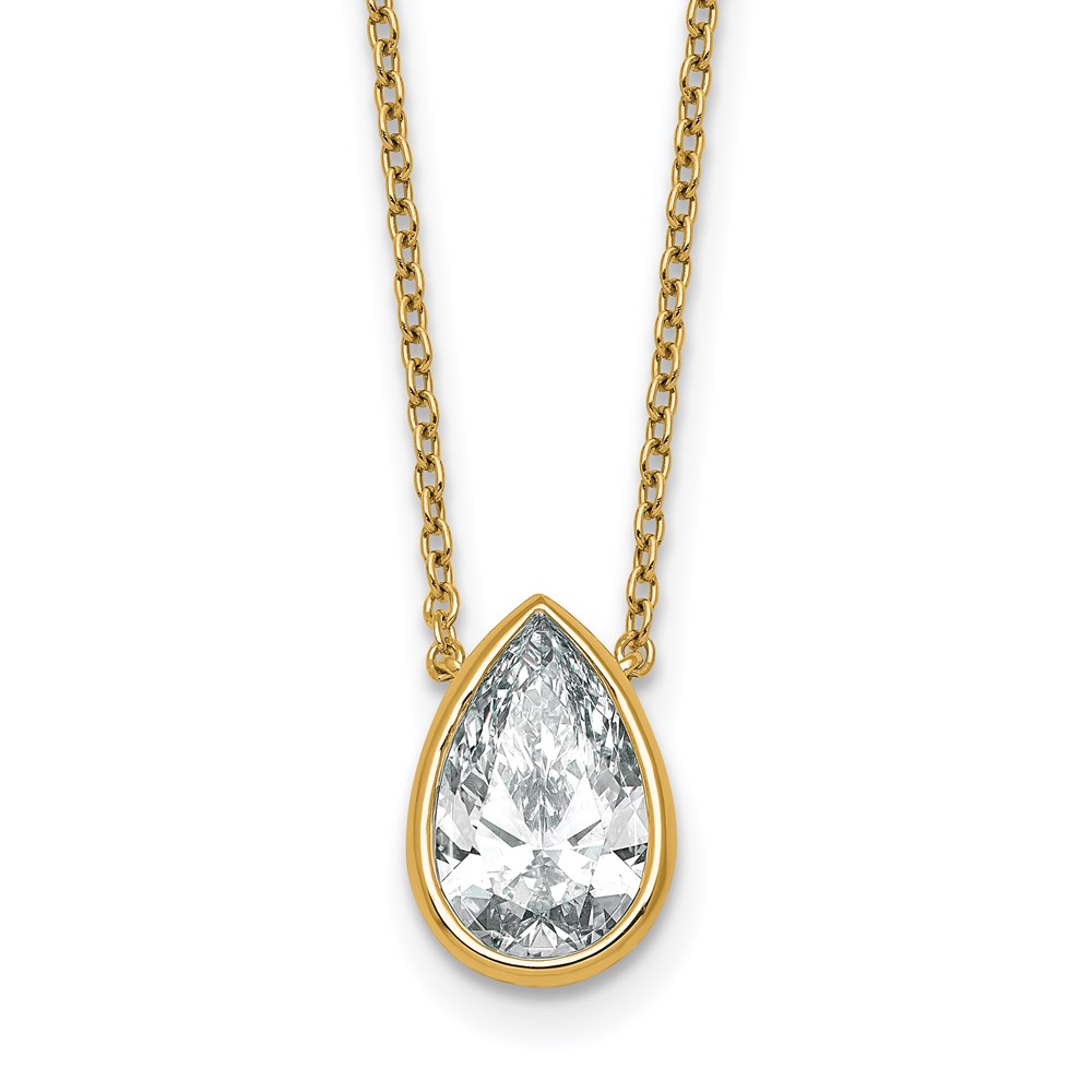 14K Yellow Gold 2.50 Carat Pear Bezel Pendant Mounting