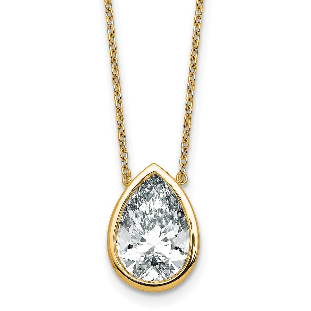 14K Yellow Gold 4 Carat Pear Bezel Pendant Mounting