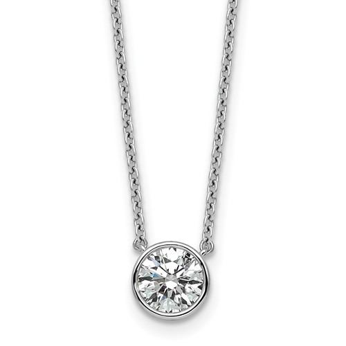14K White Gold 1 Carat Round Bezel Mounting