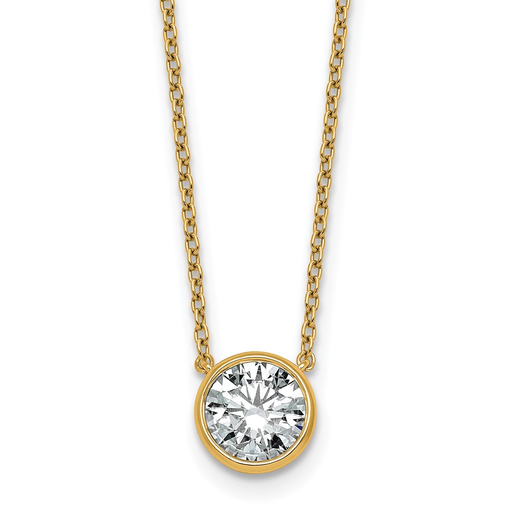 14K Yellow Gold 1.50 Carat Round Bezel Pendant Mounting