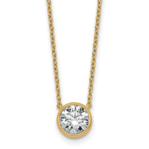 14K Yellow Gold 1.50 Carat Round Bezel Pendant Mounting