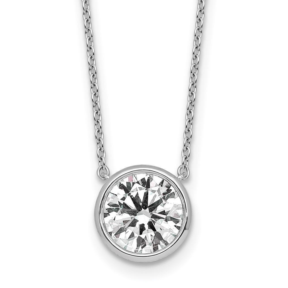 14K White Gold 2.50 Carat Round Bezel Mounting