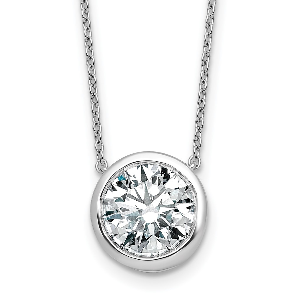 14K White Gold 4 Carat Round Bezel Mounting