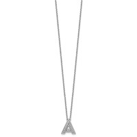 14K White Gold Lab Grown Diamond Vs+f+ Initial a Complete Necklace view 2