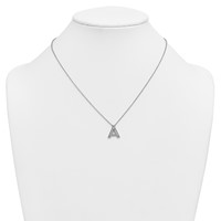 14K White Gold Lab Grown Diamond Vs+f+ Initial a Complete Necklace view 3