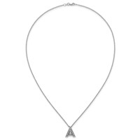 14K White Gold Lab Grown Diamond Vs+f+ Initial a Complete Necklace view 4