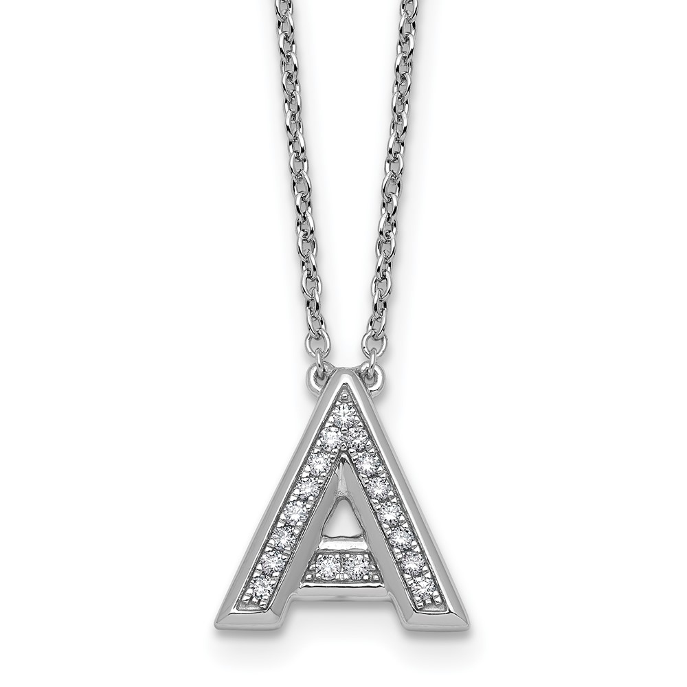 14K White Gold Lab Grown Diamond Vs+f+ Initial a Complete Necklace