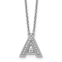 14K White Gold Lab Grown Diamond Vs+f+ Initial a Complete Necklace view 1