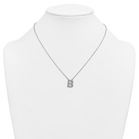14K White Gold Lab Grown Diamond Vs+f+ Initial B Complete Necklace view 3