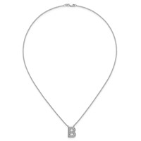 14K White Gold Lab Grown Diamond Vs+f+ Initial B Complete Necklace view 4