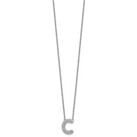 14K White Gold Lab Grown Diamond Vs+f+ Initial C Complete Necklace view 2