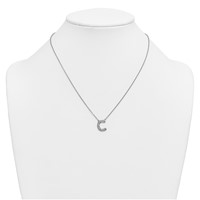 14K White Gold Lab Grown Diamond Vs+f+ Initial C Complete Necklace view 3