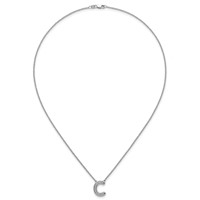 14K White Gold Lab Grown Diamond Vs+f+ Initial C Complete Necklace view 4