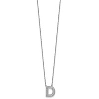 14K White Gold Lab Grown Diamond Vs+f+ Initial D Complete Necklace view 2