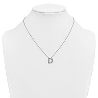 14K White Gold Lab Grown Diamond Vs+f+ Initial D Complete Necklace view 3