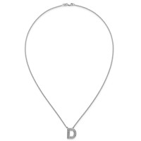 14K White Gold Lab Grown Diamond Vs+f+ Initial D Complete Necklace view 4