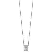 14K White Gold Lab Grown Diamond Vs+f+ Initial E Complete Necklace view 2