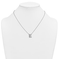 14K White Gold Lab Grown Diamond Vs+f+ Initial E Complete Necklace view 3