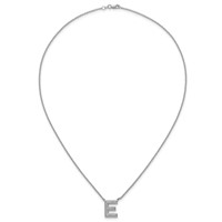 14K White Gold Lab Grown Diamond Vs+f+ Initial E Complete Necklace view 4