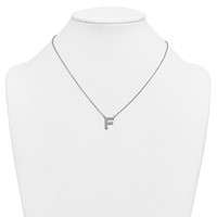 14K White Gold Lab Grown Diamond Vs+f+ Initial F Complete Necklace view 3
