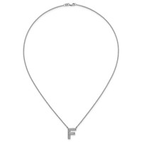 14K White Gold Lab Grown Diamond Vs+f+ Initial F Complete Necklace view 4