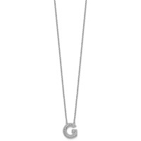 14K White Gold Lab Grown Diamond Vs+f+ Initial G Complete Necklace view 2