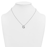 14K White Gold Lab Grown Diamond Vs+f+ Initial G Complete Necklace view 3