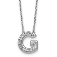 14K White Gold Lab Grown Diamond Vs+f+ Initial G Complete Necklace view 1