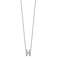 14K White Gold Lab Grown Diamond Vs+f+ Initial H Complete Necklace view 2