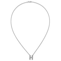 14K White Gold Lab Grown Diamond Vs+f+ Initial H Complete Necklace view 4