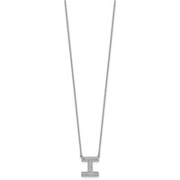 14K White Gold Lab Grown Diamond Vs+f+ Initial I Complete Necklace view 2