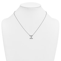 14K White Gold Lab Grown Diamond Vs+f+ Initial I Complete Necklace view 3