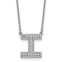 14K White Gold Lab Grown Diamond Vs+f+ Initial I Complete Necklace view 1