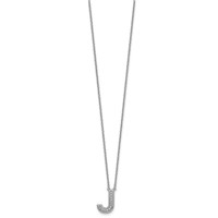 14K White Gold Lab Grown Diamond Vs+f+ Initial J Complete Necklace view 2