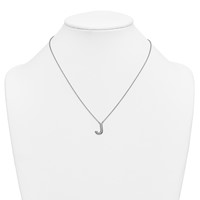 14K White Gold Lab Grown Diamond Vs+f+ Initial J Complete Necklace view 3
