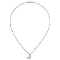 14K White Gold Lab Grown Diamond Vs+f+ Initial J Complete Necklace view 4