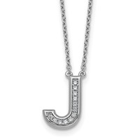 14K White Gold Lab Grown Diamond Vs+f+ Initial J Complete Necklace view 1