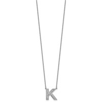 14K White Gold Lab Grown Diamond Vs+f+ Initial K Complete Necklace view 2