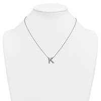 14K White Gold Lab Grown Diamond Vs+f+ Initial K Complete Necklace view 3