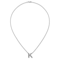 14K White Gold Lab Grown Diamond Vs+f+ Initial K Complete Necklace view 4