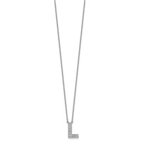 14K White Gold Lab Grown Diamond Vs+f+ Initial L Complete Necklace view 2