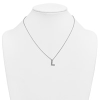 14K White Gold Lab Grown Diamond Vs+f+ Initial L Complete Necklace view 3