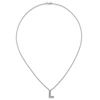 14K White Gold Lab Grown Diamond Vs+f+ Initial L Complete Necklace view 4