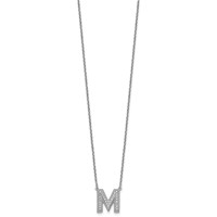 14K White Gold Lab Grown Diamond Vs+f+ Initial M Complete Necklace view 2