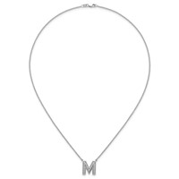 14K White Gold Lab Grown Diamond Vs+f+ Initial M Complete Necklace view 4